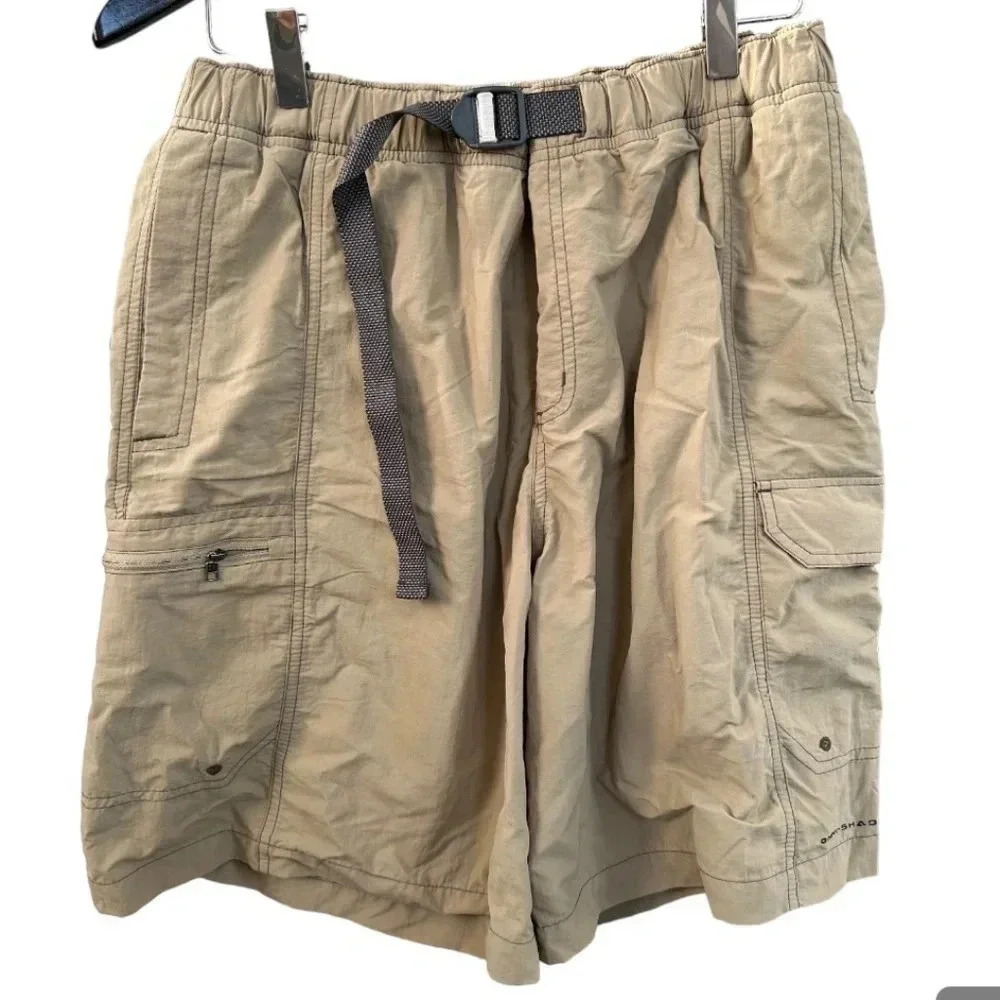 Columbia - Elastic Waist Mesh Lined Cargo Shorts - Beige - Men’s Sz M
